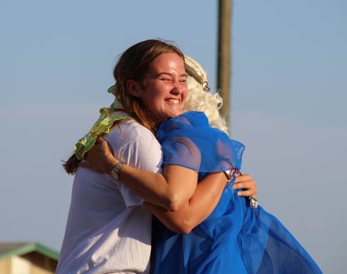 Girl hugging Susie